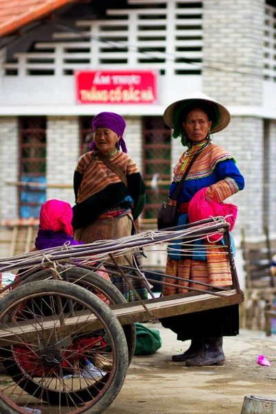 Bac Vietnam September Unidentified Women Flower Ong Ethnic Minority People — 图库照片