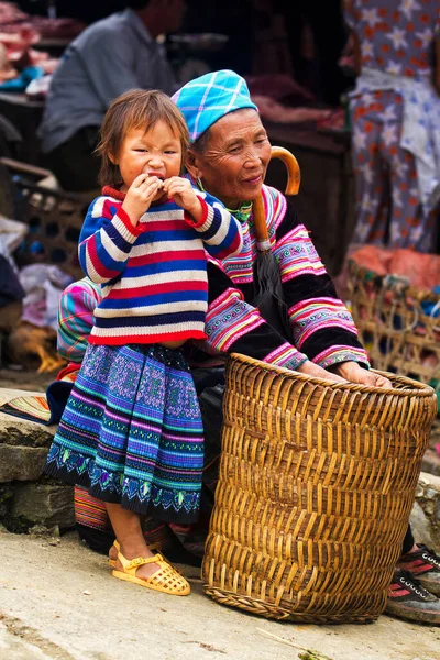 Bac Vietnam September Unidentified Women Flower Ong Ethnic Minority People — 图库照片