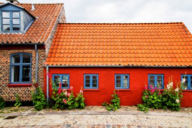 Ribe, Danimarka 'daki kırmızı bina.