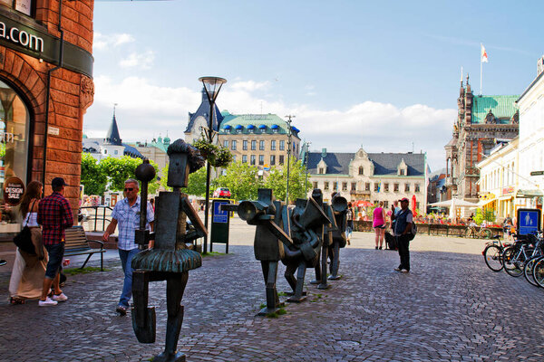 MALMO, SWEDEN - JULY 15: City Hall & Stortorget in July 15, 2011 in Malmo, Sweden. Malmo is third largest city and one of major tourist centers in Sweden.