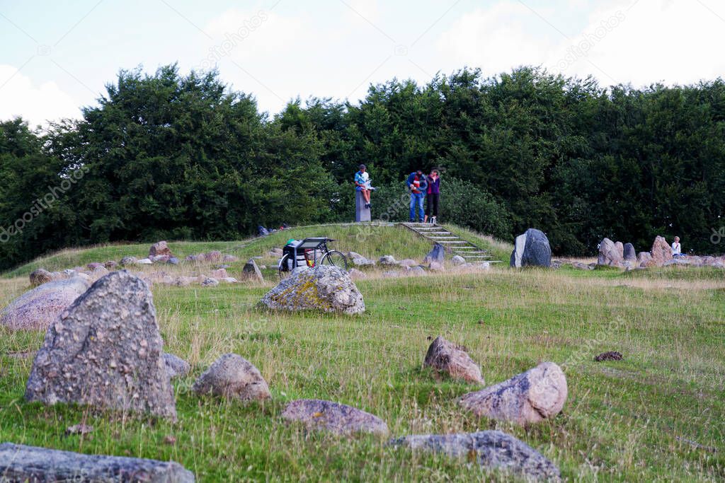 Ancient stone viking graves in Aalborg, Denmark