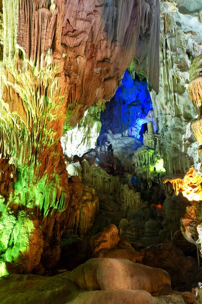 Murs Grotte Colorés Formés Partir Roche Naturelle — Photo