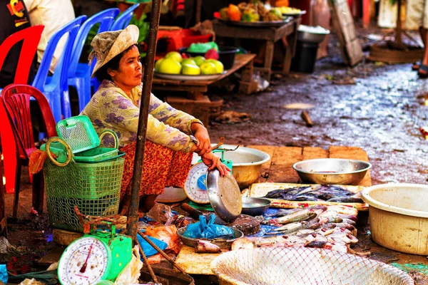 Ratanakiri Cambodia Eylül 2011 Ratanakiri Kamboçya Yerel Bir Pazarda Balık — Stok fotoğraf