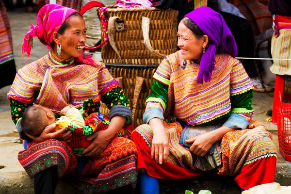 Bac Vietnam September Unidentified Women Flower Mong Ethnic Minority People — Stock Photo, Image