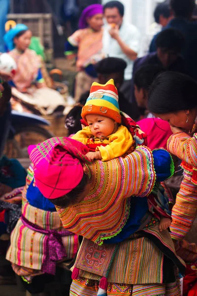 Bac Vietnam September Unidentified Women Flower Ong Ethnic Minority People — 图库照片