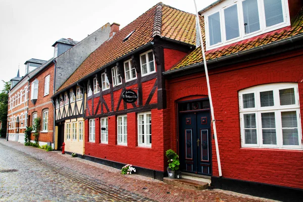 Ribe Denmark Июля 2011 Года Пустая Улица Старыми Домами Королевского — стоковое фото