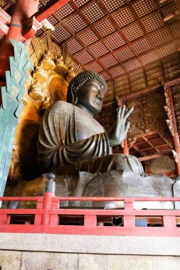 Nara, Japonya - 16 Ocak 2013 'te Japonya' nın Nara kentinde Daibutsu Övgüleri.