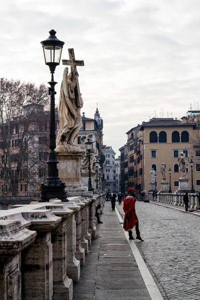 Podul Sant Angelo Roma Italia — Fotografie, imagine de stoc