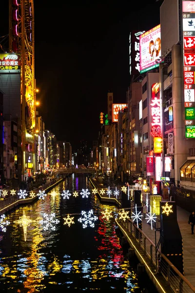 Osaka Japan January17 Dotonburský Průplav Uměle Vytvořená Vodní Cesta Vykopaná — Stock fotografie