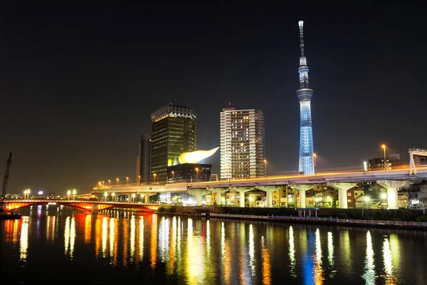 Tokyo Jan Widok Tokyo Sky Tree 634 Nocy Najwyższą Wolnostojącą — Zdjęcie stockowe