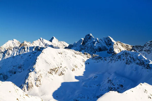 Pieken Van Hoge Tatra Gebergte Het Winterseizoen — Stockfoto