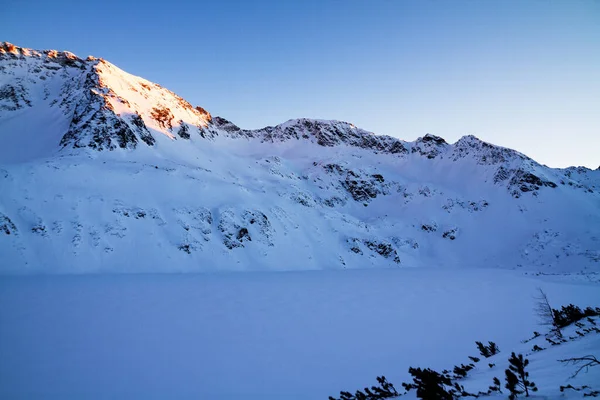 Schnee Gebirgstal Dolina Pieciu Stawow Hohe Tatra Polen — Stockfoto