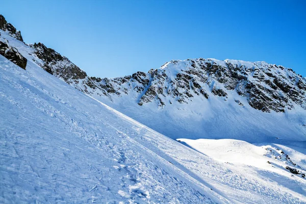 Winterwanderweg Gebirgstal Schnee Hohe Tatra Polen — Stockfoto