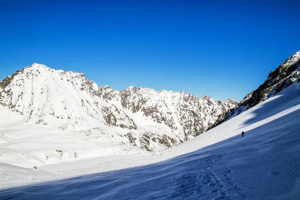 Winterwanderweg Gebirgstal Schnee Hohe Tatra Polen — Stockfoto