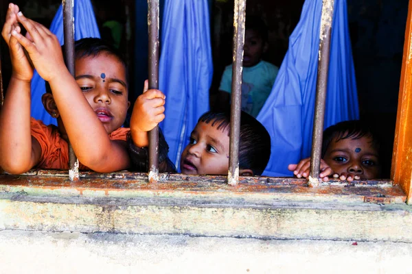 Sri Lanka Março Filhos Etnia Dambethanna Jardim Infância Escola Dambethanna — Fotografia de Stock