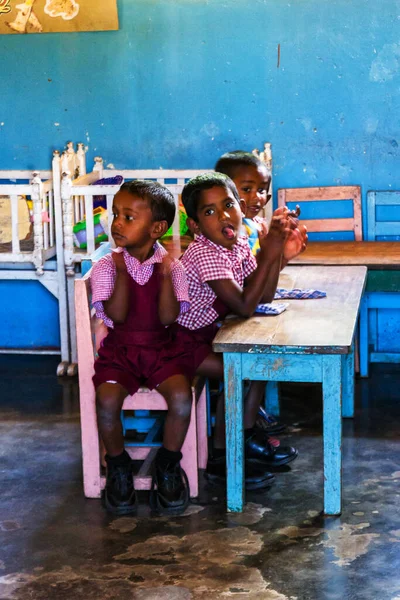 Sri Lanka Mars Enfants Origine Ethnique Dambethanna Dambethanna Maternelle École — Photo