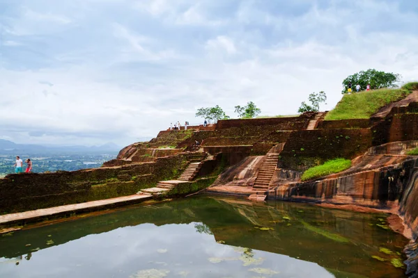 View Sigiriya Lion Rock Ancient Rock Fortress Palace Ruins Sri — Stock Photo, Image