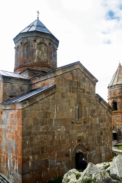 Tsminda Sameba Holy Trinity Church Kazbegi Gergeti Village Church 2300 — Stock Photo, Image