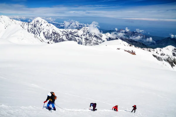 Gergeti Glacier Hiking Kazbek Caucasus Georgia — Stock Photo, Image