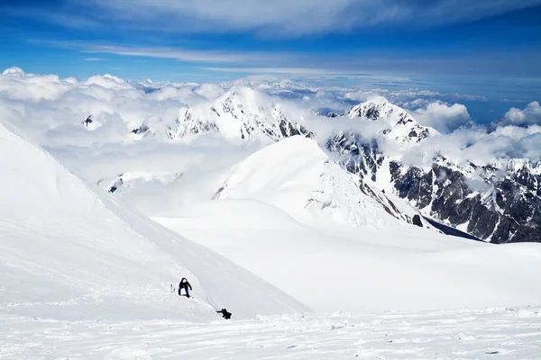 Gergeti Glacier Hiking Kazbek Caucasus Georgia — Stock Photo, Image