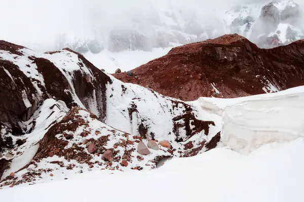 Ghiacciaio Gergeti Escursioni Kazbek Caucaso Georgia — Foto Stock