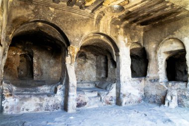 3.000 yıllık mağara şehri Uplistsikhe 'nin salonlarından biri. Gori yakınlarında. Georgia.