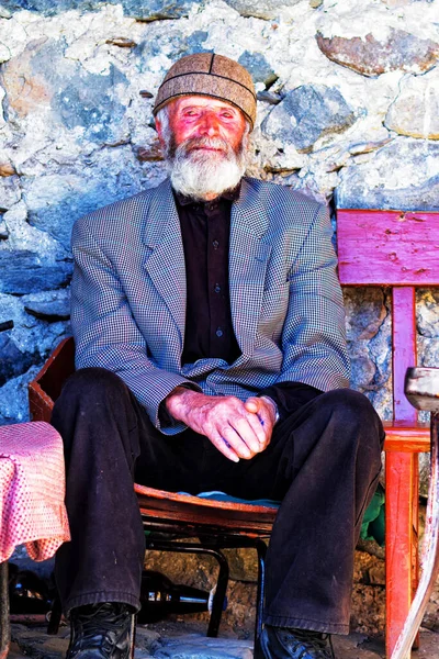 Mestia Georgia Juni 2013 Oidentifierad Svanetian Som Bär Traditionell Folkfest — Stockfoto