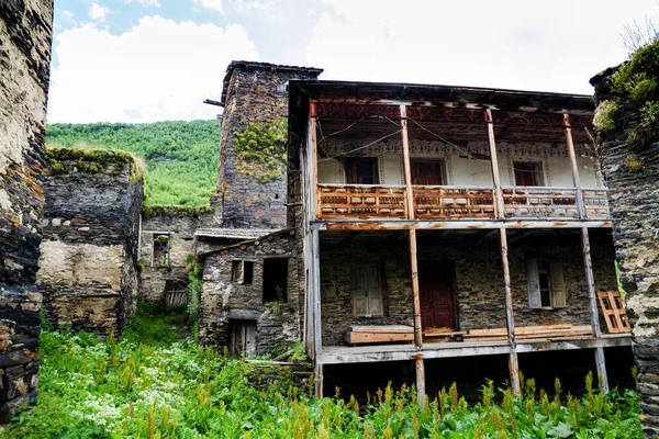 格鲁吉亚上斯瓦内蒂地区传统的Svan House — 图库照片