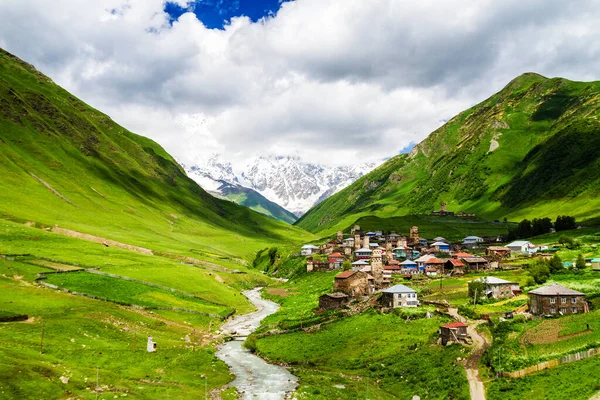 Ushguli Aldeia Habitada Mais Alta Europa Cáucaso Svaneti Superior Património — Fotografia de Stock
