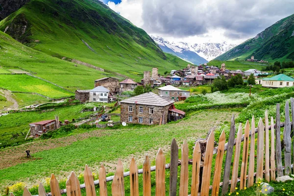 Casa Tradicional Región Upper Svaneti Georgia — Foto de Stock