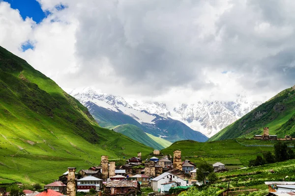 Ushguli Aldeia Habitada Mais Alta Europa Cáucaso Svaneti Superior Património — Fotografia de Stock