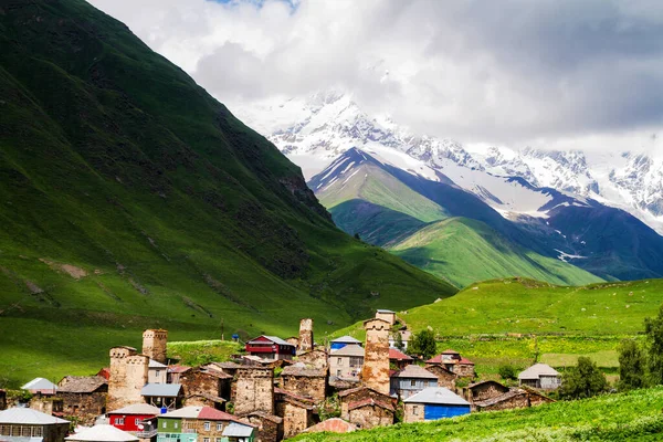 Ushguli Aldeia Habitada Mais Alta Europa Cáucaso Svaneti Superior Património — Fotografia de Stock