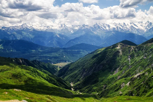 格鲁吉亚高加索山脉令人惊叹的绿色本质 — 图库照片