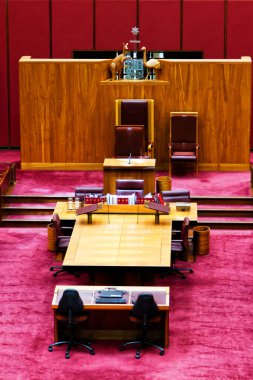 CanbERRA, AUSTRALYA - 20 Kasım: Avustralya 'nın iki meclisli parlamentosunun üst meclisi Senato' nun içinde. 20 Kasım 2013, Canberra, Avustralya