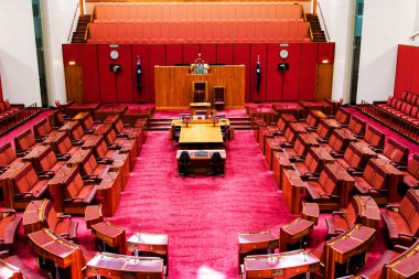 CanbERRA, AUSTRALYA - 20 Kasım: Avustralya 'nın iki meclisli parlamentosunun üst meclisi Senato' nun içinde. 20 Kasım 2013, Canberra, Avustralya