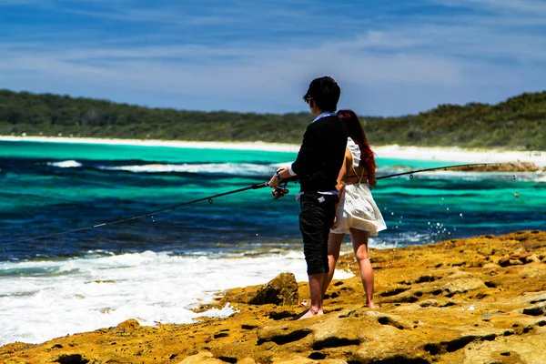 Rybak Plaży Nowa Południowa Walia Australia — Zdjęcie stockowe