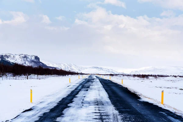 Impressionante Paisagem Nevada Estrada Anel Islândia — Fotografia de Stock