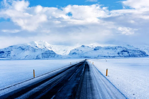 Impressionante Paisagem Nevada Estrada Anel Islândia — Fotografia de Stock