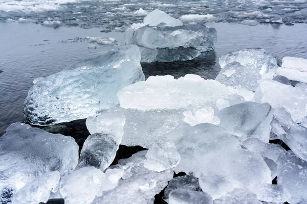 Hermosa Vista Los Icebergs Laguna Glaciar Jokulsarlon Parque Nacional Vatnajokull — Foto de Stock