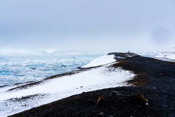 Όμορφη Θέα Του Παγόβουνα Jokulsarlon Παγετώνα Λιμνοθάλασσα Vatnajokull Εθνικό Πάρκο — Φωτογραφία Αρχείου