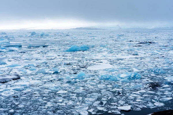 Hermosa Vista Los Icebergs Laguna Glaciar Jokulsarlon Parque Nacional Vatnajokull — Foto de Stock