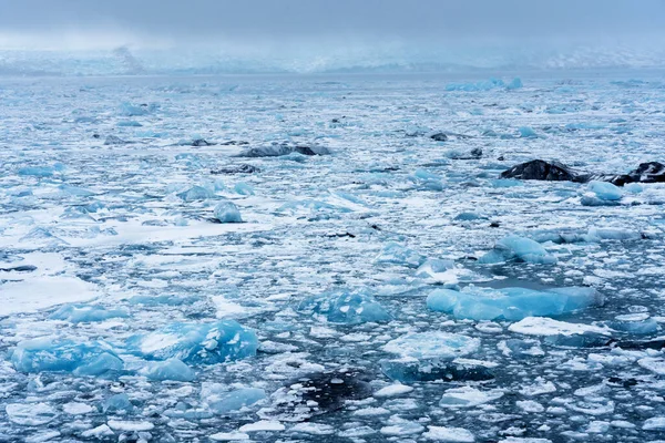 Прекрасний Вид Айсбергів Лагуні Льодовика Йокулсарлон Національний Парк Ватнайокутль Ісландія — стокове фото