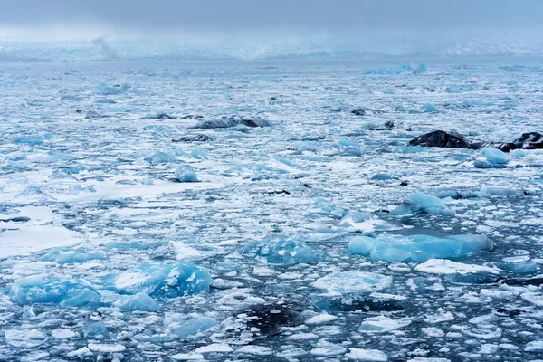 Όμορφη Θέα Του Παγόβουνα Jokulsarlon Παγετώνα Λιμνοθάλασσα Vatnajokull Εθνικό Πάρκο — Φωτογραφία Αρχείου