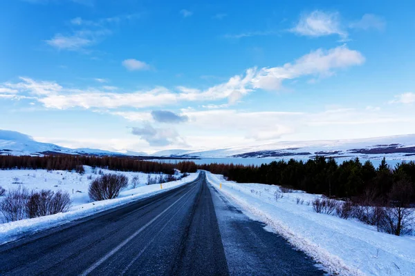 Impresionante Paisaje Nevado Carretera Circunvalación Islandia — Foto de Stock