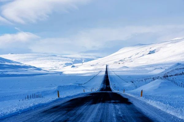 Impresionante Paisaje Nevado Carretera Circunvalación Islandia —  Fotos de Stock