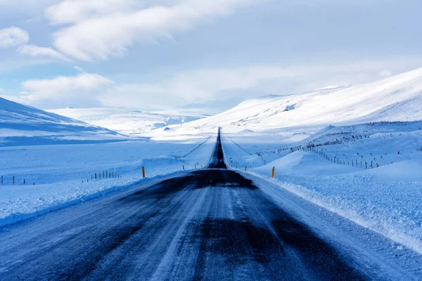 Impressionante Paisagem Nevada Estrada Anel Islândia — Fotografia de Stock