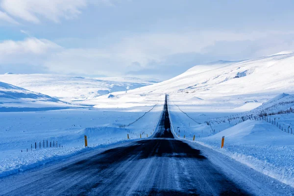 Impressionante Paisagem Nevada Estrada Anel Islândia — Fotografia de Stock