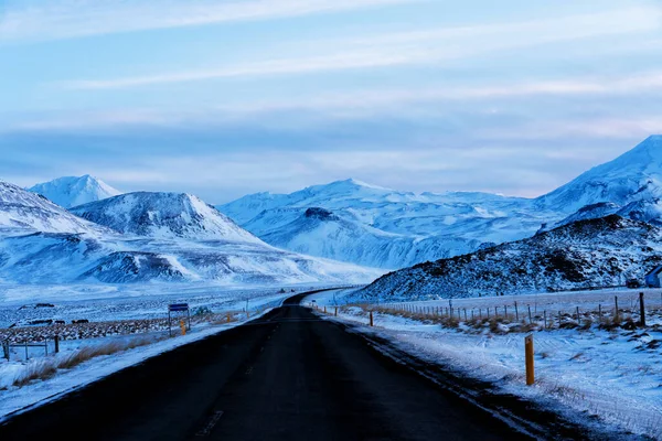 Impresionante Paisaje Nevado Carretera Circunvalación Islandia —  Fotos de Stock