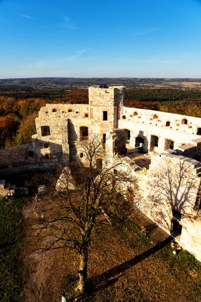 Rovine Del Castello Medievale Tenczyn Rudno Vicino Cracovia Polonia Vista — Foto Stock