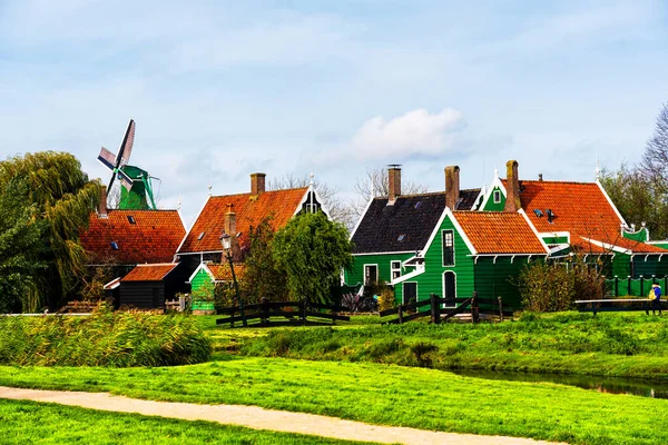 Einzigartige Alte Authentische Echte Zaanse Schans Windmühlen Zaandam Den Vororten — Stockfoto